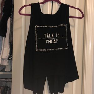 “Talk is Cheap” Forever 21 Black Tank